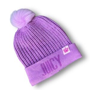 Juicy Couture Lilac Knit Pom-Pom Beanie